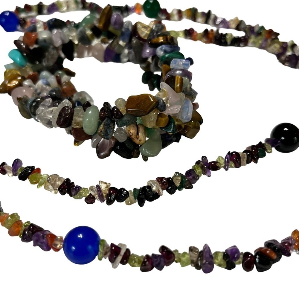 TUMBLED Gemstone Bracelet & Necklace Agate Chip Stone